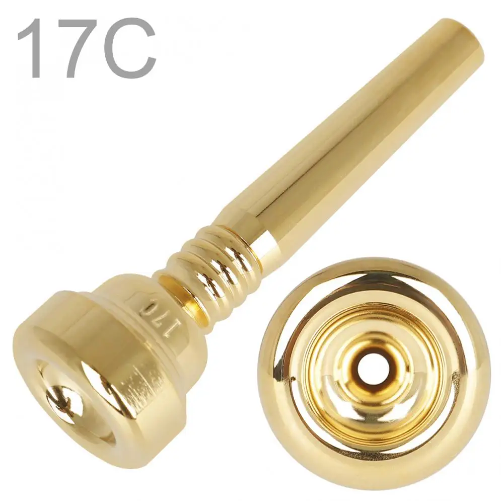 17C Trumpet Mouthpiece Brass Gold Plated Professional Trumpet Mouthpiece with Rich Tone