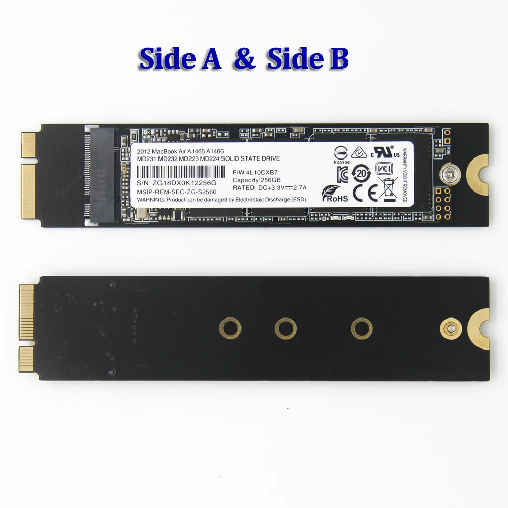 Drop Shipping 256GB SSD For Mid2012 Macbook Air A1466 A1465 Solid State Drive Mac Air 256G Hard Disk Drive HD HDD