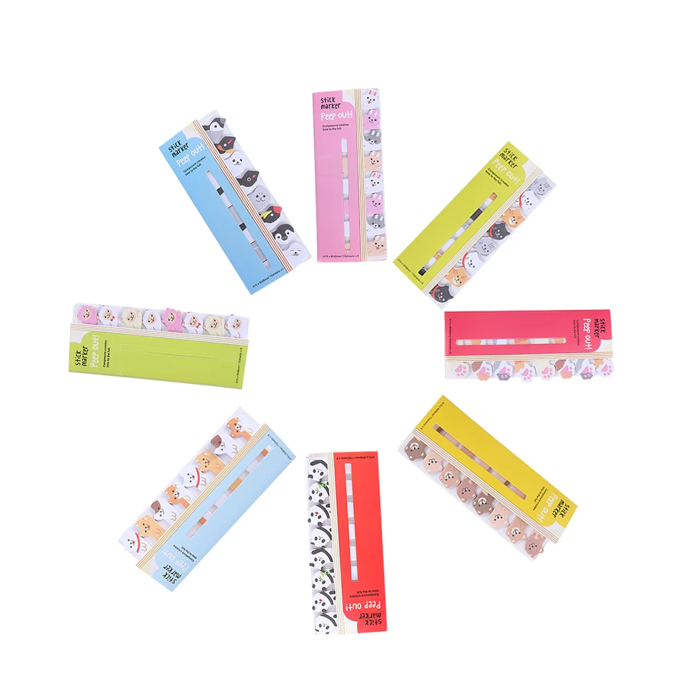 Paper Cartoon Marker Cute Cat Panda Rabbit Animal Style Bookmarks Cute Cat Funny Student School Stationery For Children Gift