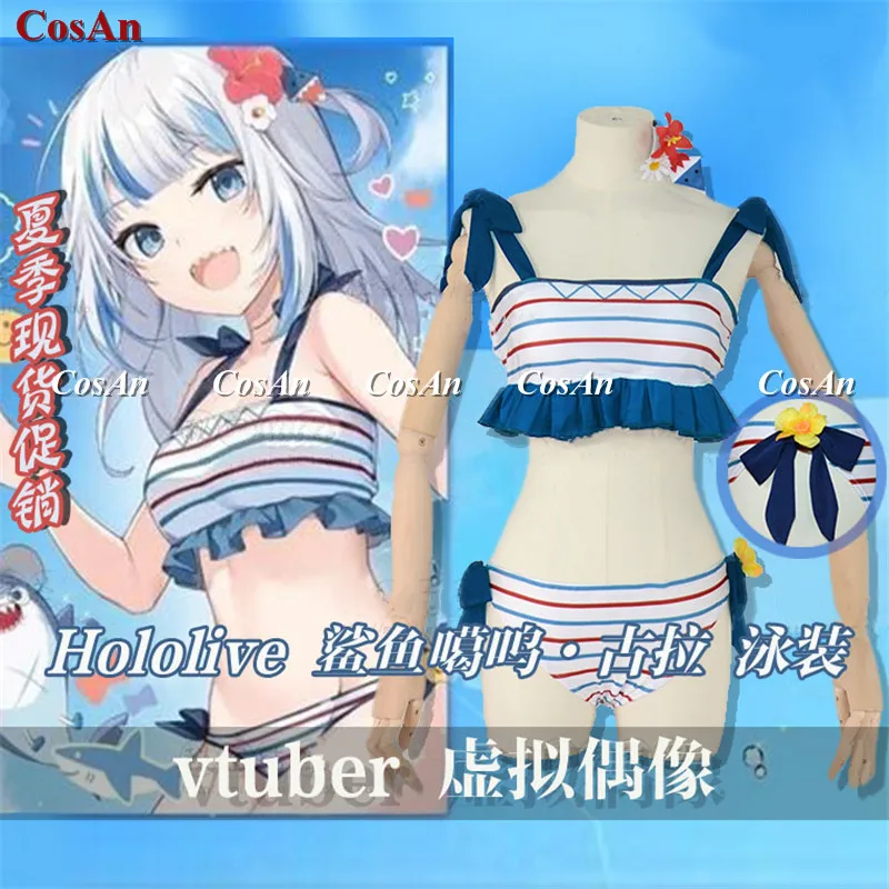 

Hot Anime VTuber Hololive Gawr Gura Cosplay Costume Birthday Commemorative Swimsuit Unisex Activity Party Role Play Clothing