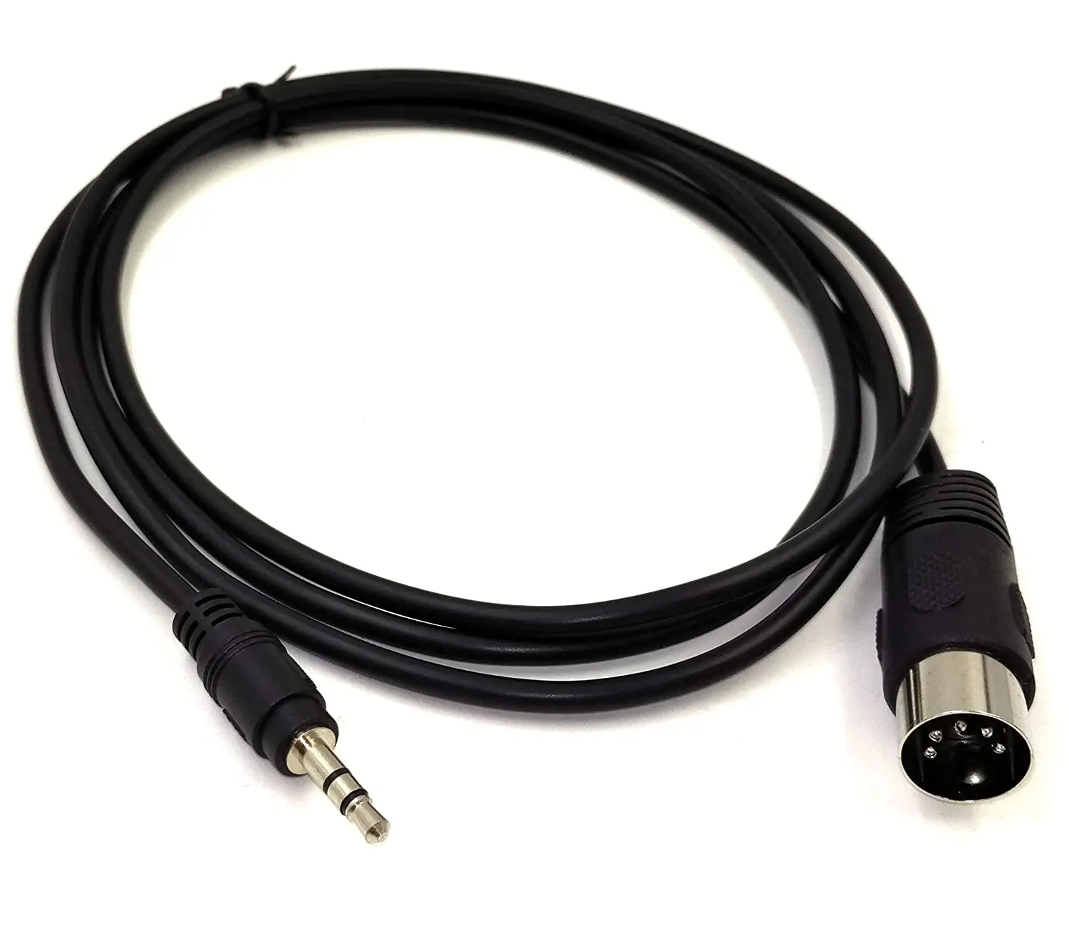 MIDI Cable, 1.5M/5Ft 5-Pin DIN Plugs Male to 3.5mm 1/8 inch TRS Male Jack Stereo Plug Converter Cable Audio Cable (DIN-3.5mm)