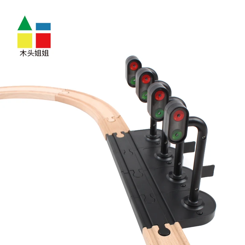 Scene Rail Transit traffic lights Signal Light Accessories Wooden Track Magnetic Train Accessories Compatible withTrains 1PCS