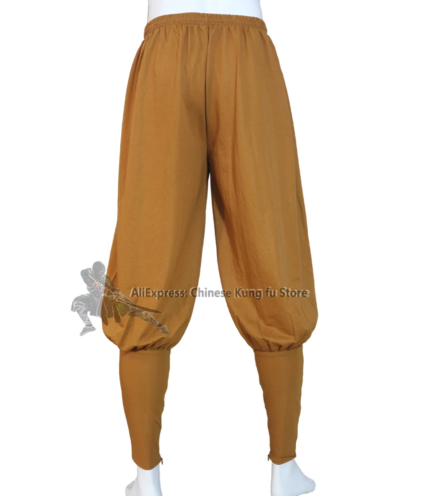 4 Colors Soft Cotton Blends Buddhist Trousers Shaolin Kung fu Tai chi Pants Wushu Wing Chun Clothes