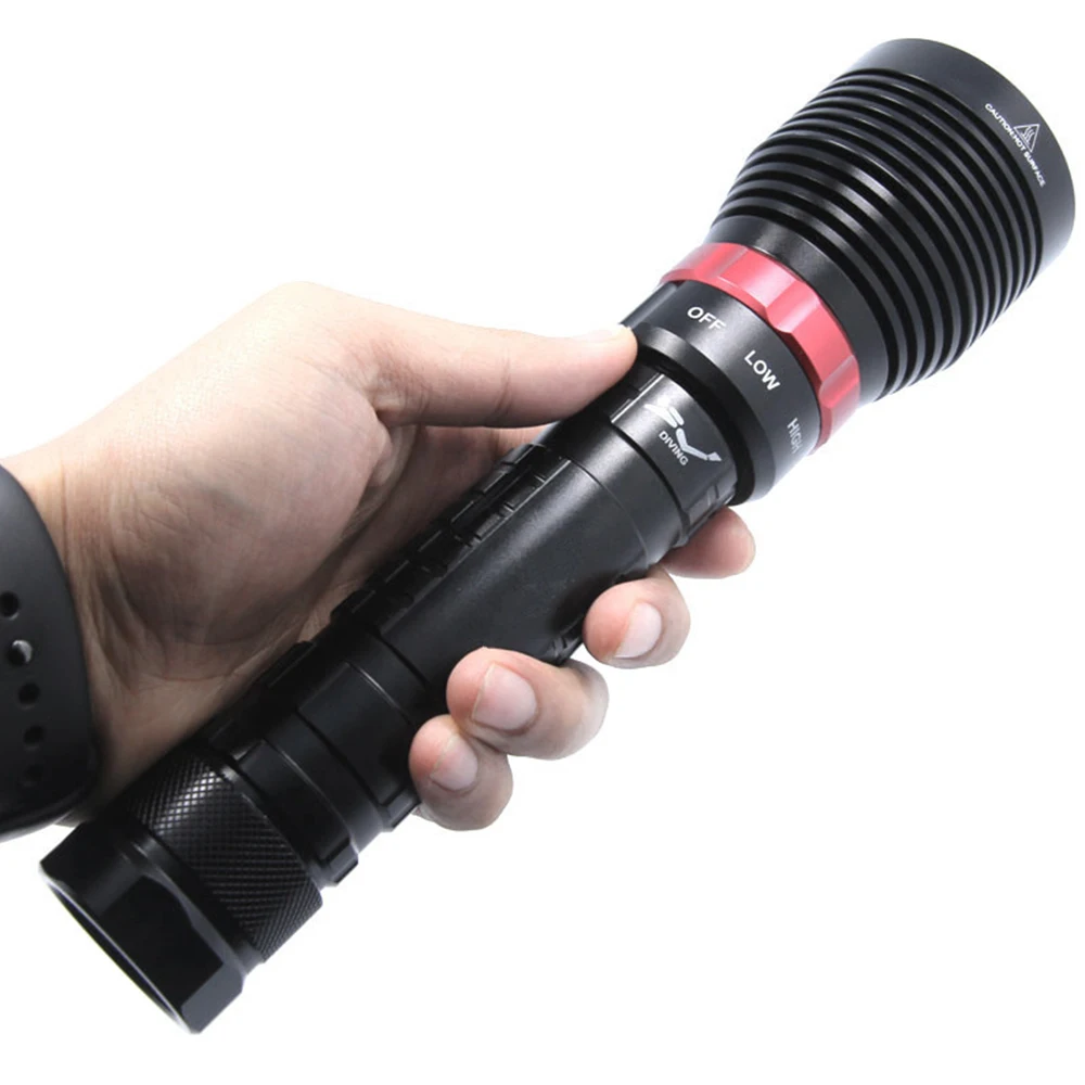 SecurityIng  Professional  L2 Diving Flashlight Glare Penetration LED  Waterproof Underwater Tactical Torch Hunting Scuba  Lamp