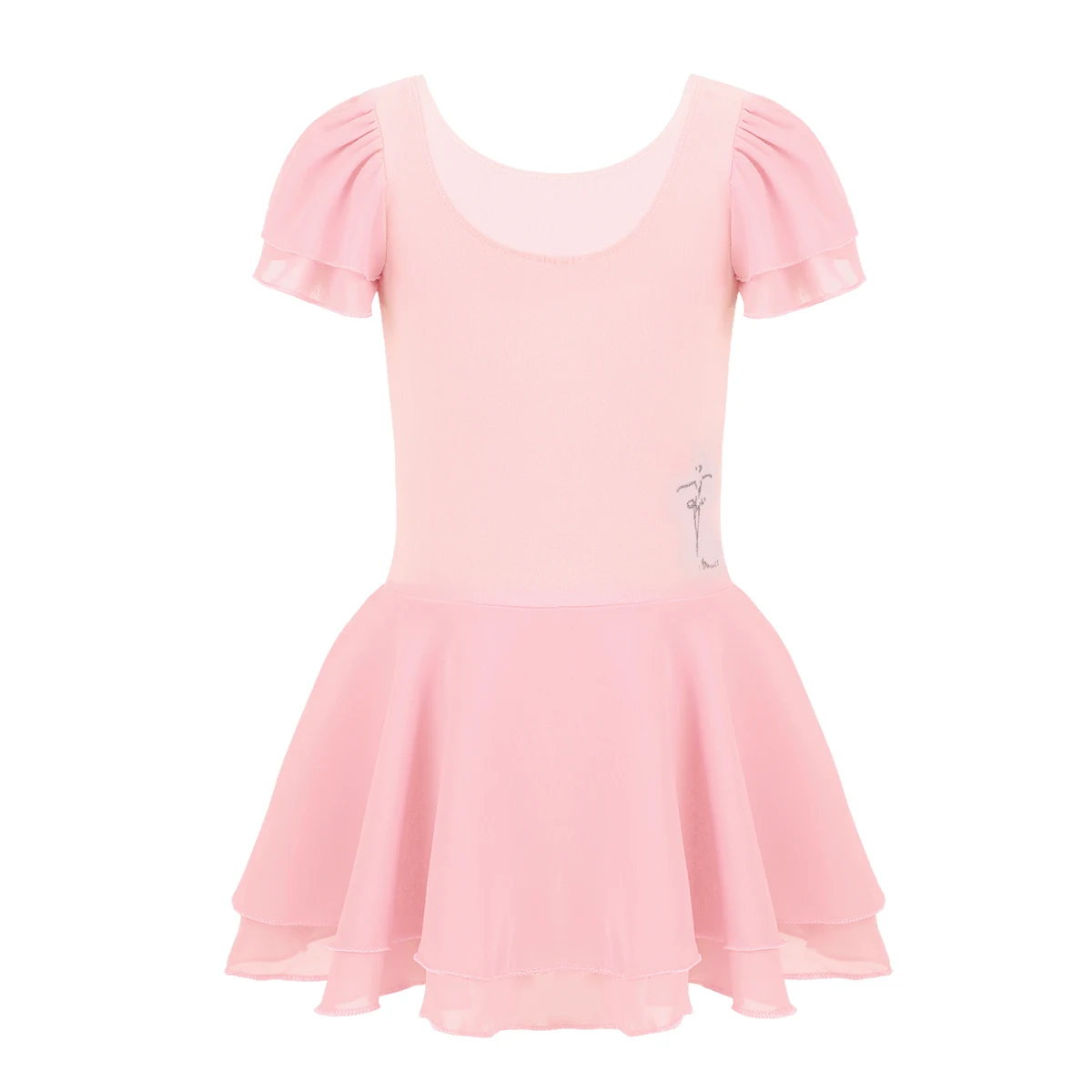 Vestido de baile de Ballet para niños y niñas, leotardo de gimnasia, disfraz de manga corta con volantes, tutú de Ballet, Ropa de baile para actuaciones en escenario