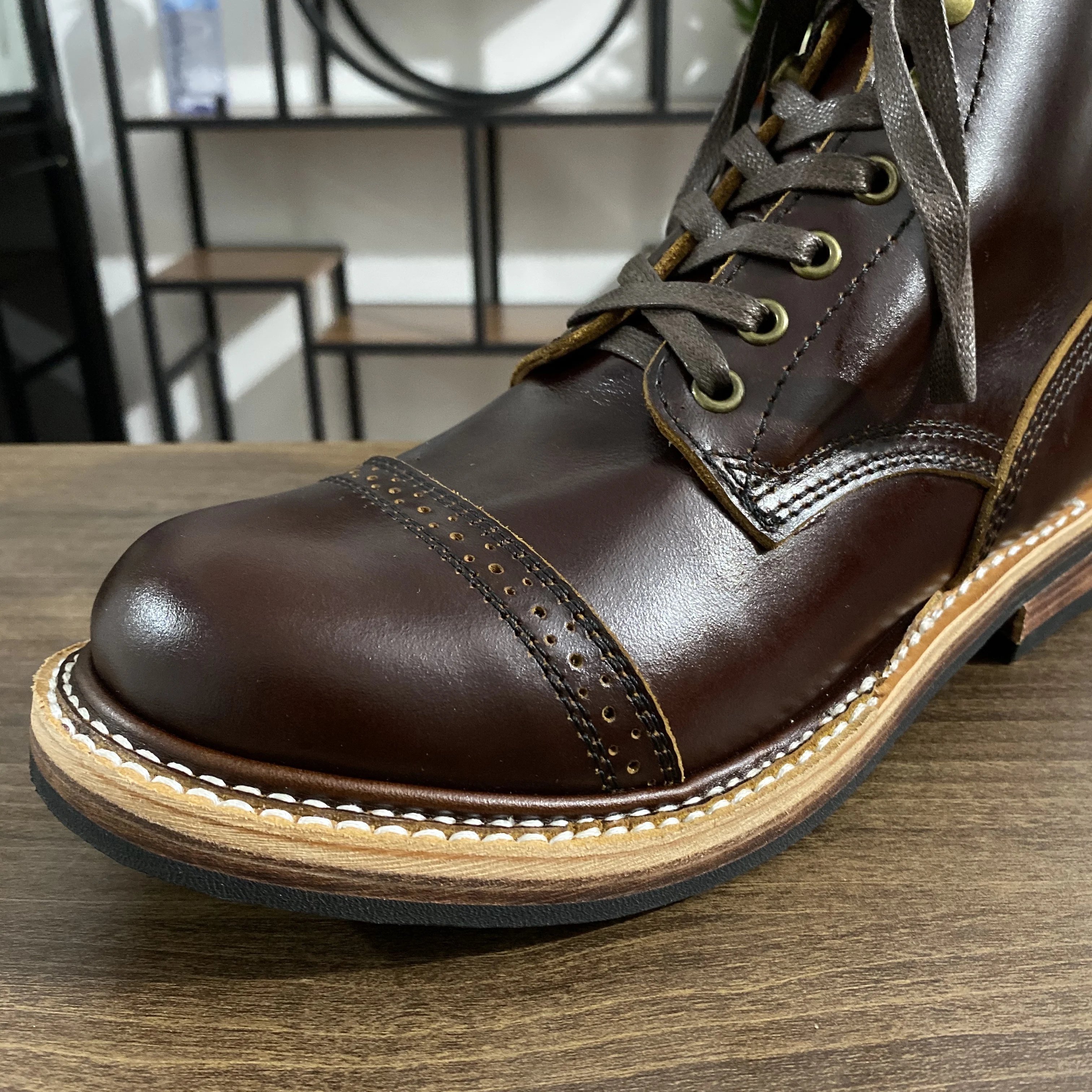 LL580 Rock Can Roll Size 35-50 Super Quality Genuine Italian Cow Leather Handmade Durable Goodyear Welted American Work Boots