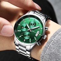 CRRJU New Mens Green Watch Casual Sport Stainless Steel Quartz Watch for Men Business Waterproof Watches relogio masculino