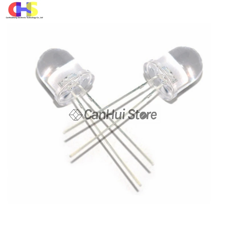 10PCS 10MM Round Light Emitting LED Red Yellow Green Blue White Orange Pink Purple RGB Colorful flash F10 light emitting diode