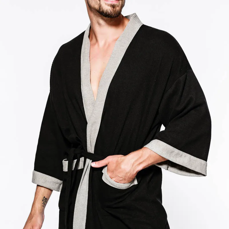 Spring summer Men\'s bathrobe 7XL Bust 140cm 6XL 5XL Loose cotton bathrobe