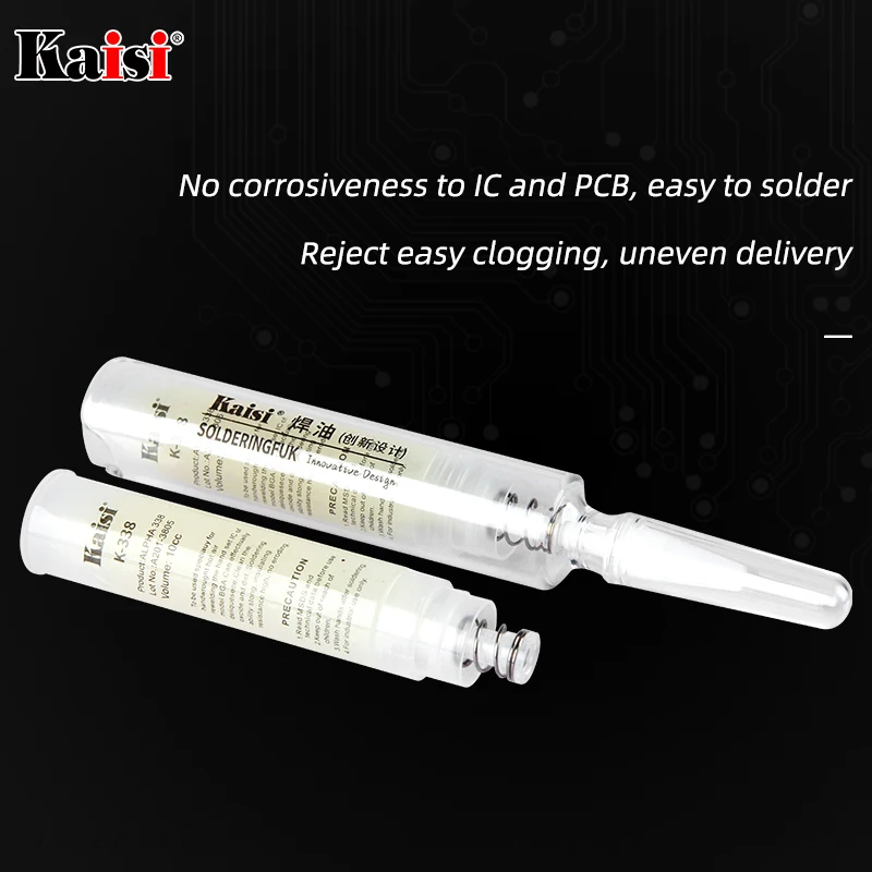 Kaisi K-338 Solder Flux BGA PCB No-Clean Solder Paste Welding Advanced Oil Flux No corrosion 10cc Soldering Repair Paste