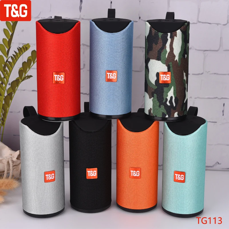 

T&G TG113 Bluetooth Speaker Portable Outdoor Loudspeaker Wireless Waterproof Stereo Music Surround Support FM TF Card Bass Box