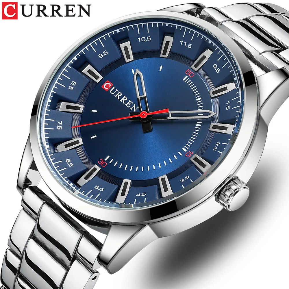 

CURREN Top Brand Luxury Fashion Watches Men New Stainless Steel Waterproof Wristwatch Quartz Clock Male 8406