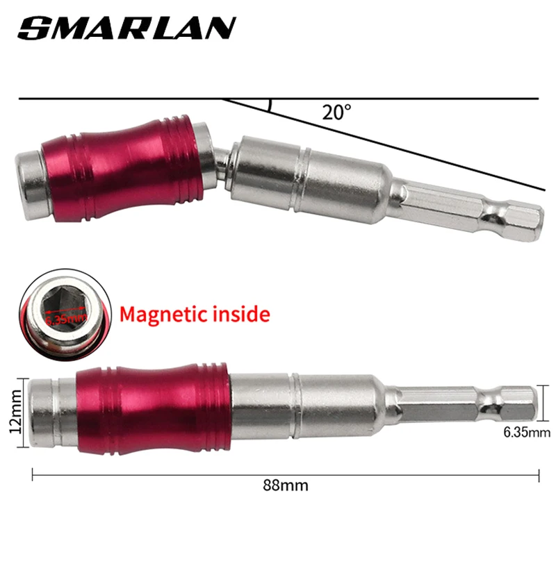 1/4" Hex Magnetic Pivoting Screw Drill Tip Locking Bit Holder Quick Change Drive Guide Drill Hand Tool Screwdriver Extension Rod