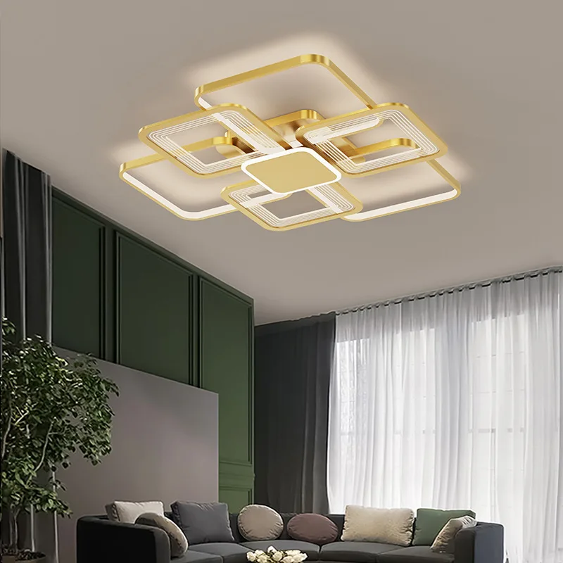 Postmodern Creative Ring Ceiling Lamp Nordic Living Room Bedroom Lamp Personality Art Atmospheric Room Decoration Light Fixtures