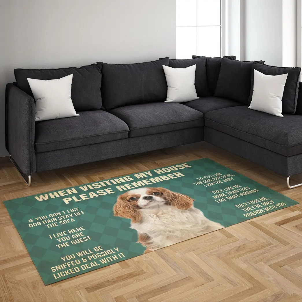 Cavalier King Charles Spaniel Dog Carpet 3D Printed Carpet Mat for Living Room Doormat Flannel Print Bedroom Non-slip Floor Rug