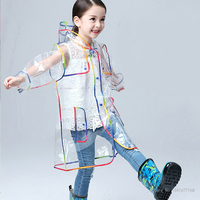 Waterproof Hooded Rain Coat for Kids, Transparent, Environmental, Clear, EVA, Outdoor Rainwear, Fashion, High Quality