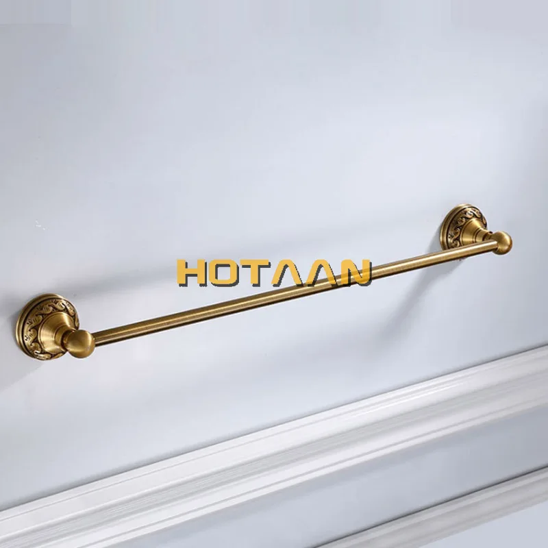 Antique Brass Bathroom Towel Holder Single Towel Bar Towel Rack Solid Aluminium Towel Rail 30/40/45/50/60cm Bathroom Accessories