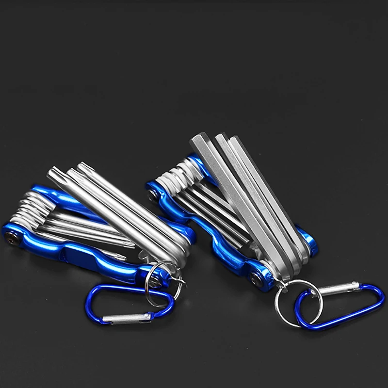 Folding Hex Wrench Metal Metric Allen Wrench Set Hexagonal Torx Allen Key Hex Screwdriver Wrenches Hand Tool Llave Hexagon