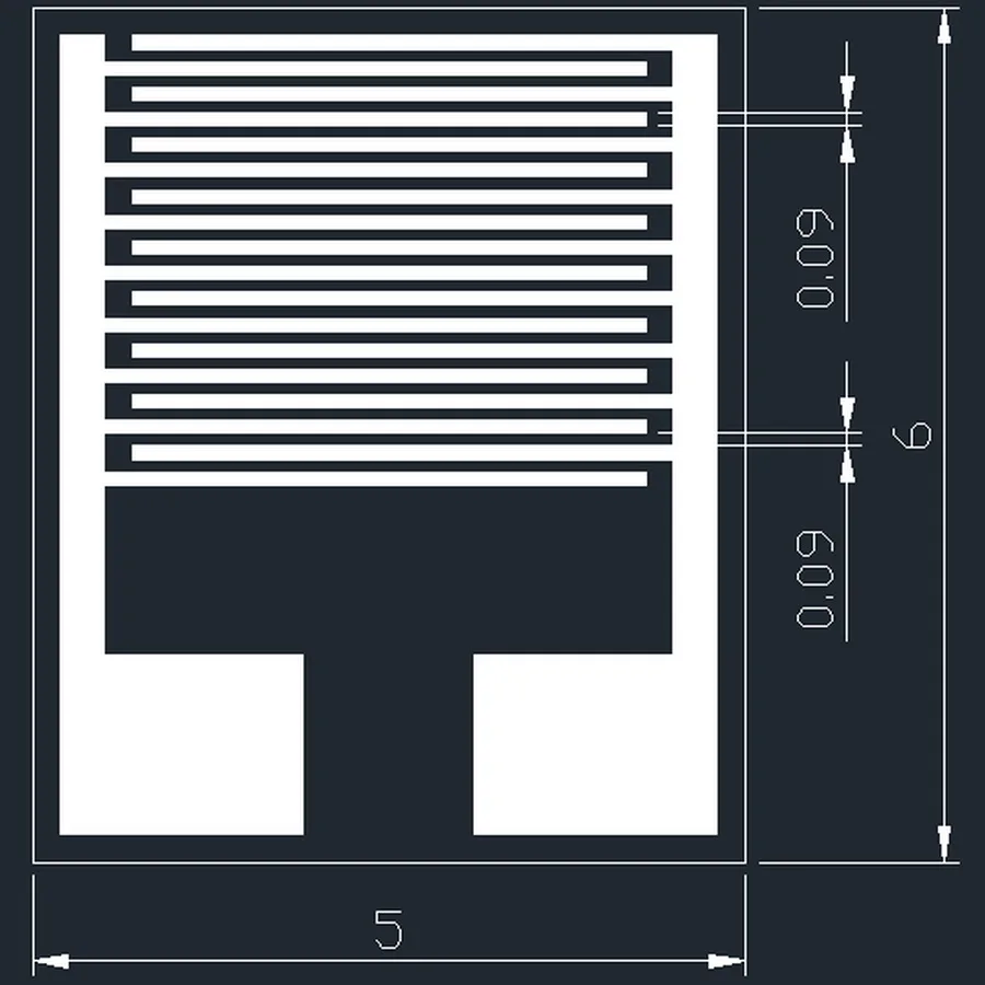 90um Ceramic Interdigital Electrode IDE Capacitor Array Biogas Humidity Sensor Chip