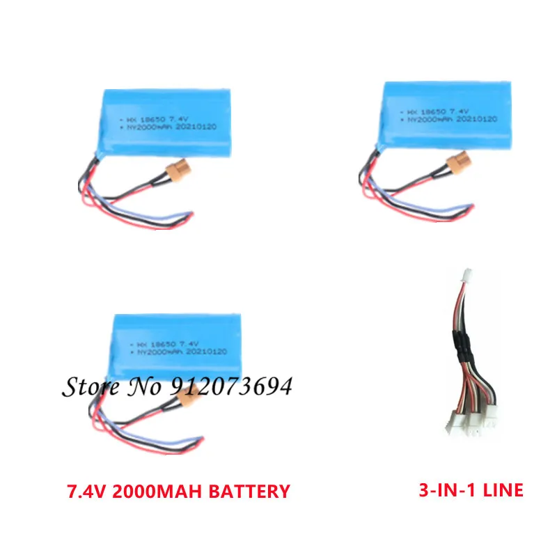 

1594 15394 All Terrain Off Road Remote Control RC Excavator Truck Spare Parts Accessories 7.4V 2000MAH Battery/4-In-1 Line