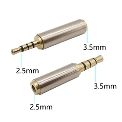 1Pcs Gold-plated Jack 2.5 mm to 3.5 mm Plug Audio Stereo Adapter 2.5mm Male to 3.5mm Female Connector Converter for Headphone