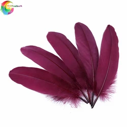 Piume d'oca naturali tinte rosso bordeaux 13-18 cm per accessori per lavori manuali fai-da-te Plume per decorazioni per feste a casa di nozze