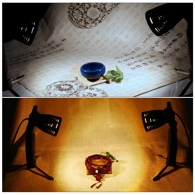 Chụp Ảnh Để Bàn Đèn LED Liên Tục Mini Di Động Lạnh Ấm Chiếu Sáng 3800-5500K Cho Chụp Ảnh Ảnh Video Phòng Thu 2 Chiếc