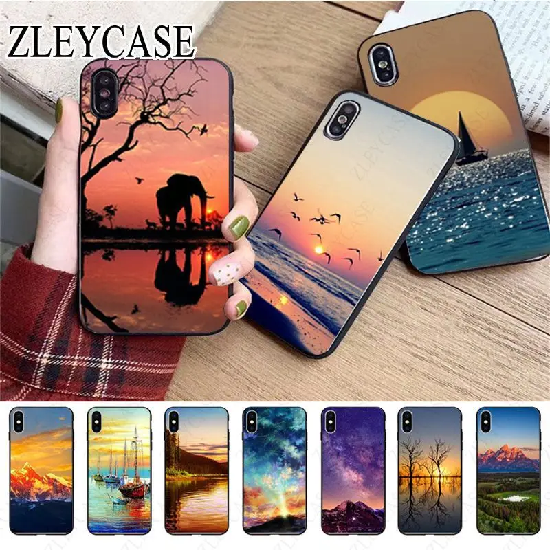 Beautiful scenery under colorful clouds at sunset funda For iphone 15pro 11pro 13pro 14pro 12pro xsmax XR 15plus 13mini SE cases