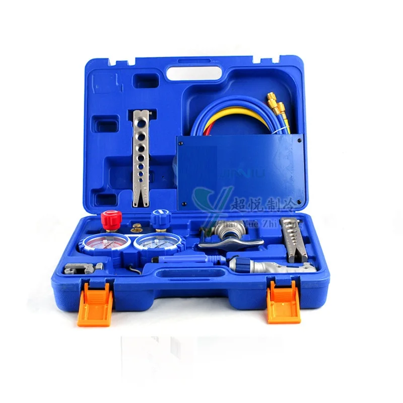 Kit d'outils d'évasement intégrés, ensemble d'outils de réfrigération, extenseur avec manomètre réfrigérant R410A