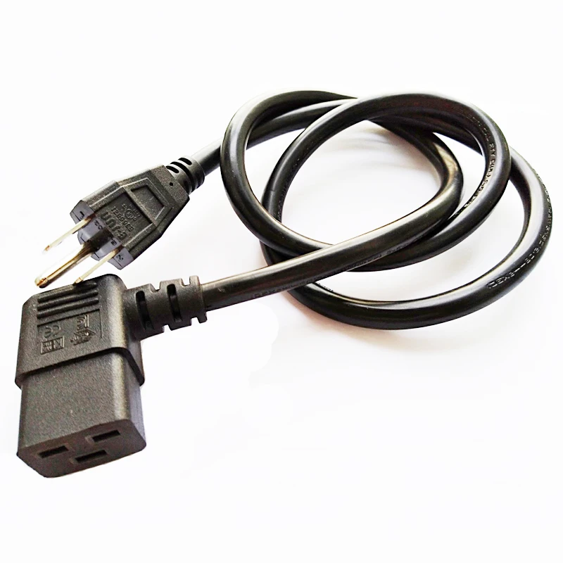 NCHTEK USA Nema 5-15P Male to Right Angled IEC 320 C19 Female Socket Power Adapter Cable For UPS PDU  About 1M / 1PCS