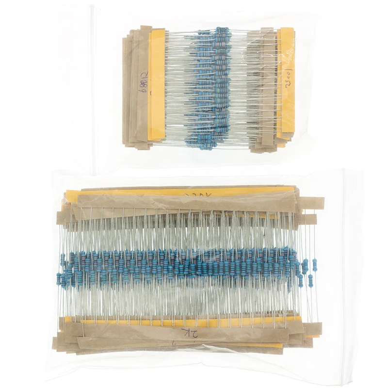 300pcs 600pcs 1/4W Resistance 1% 30 Kind Each 10pcs/20pcs Film Resistor Assorted Kit with box