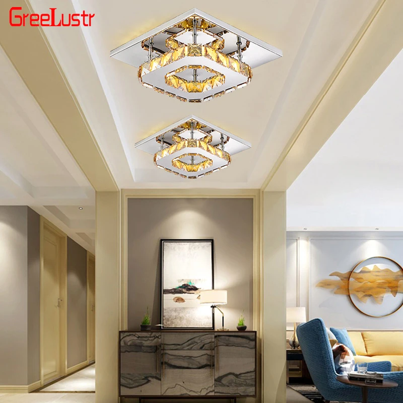 

Modern K9 Square Crystal Ceiling Lamp Luxury Interior Lusters Plafond For Hotel Lobby Dinning Room Chandelier Light Fixtures