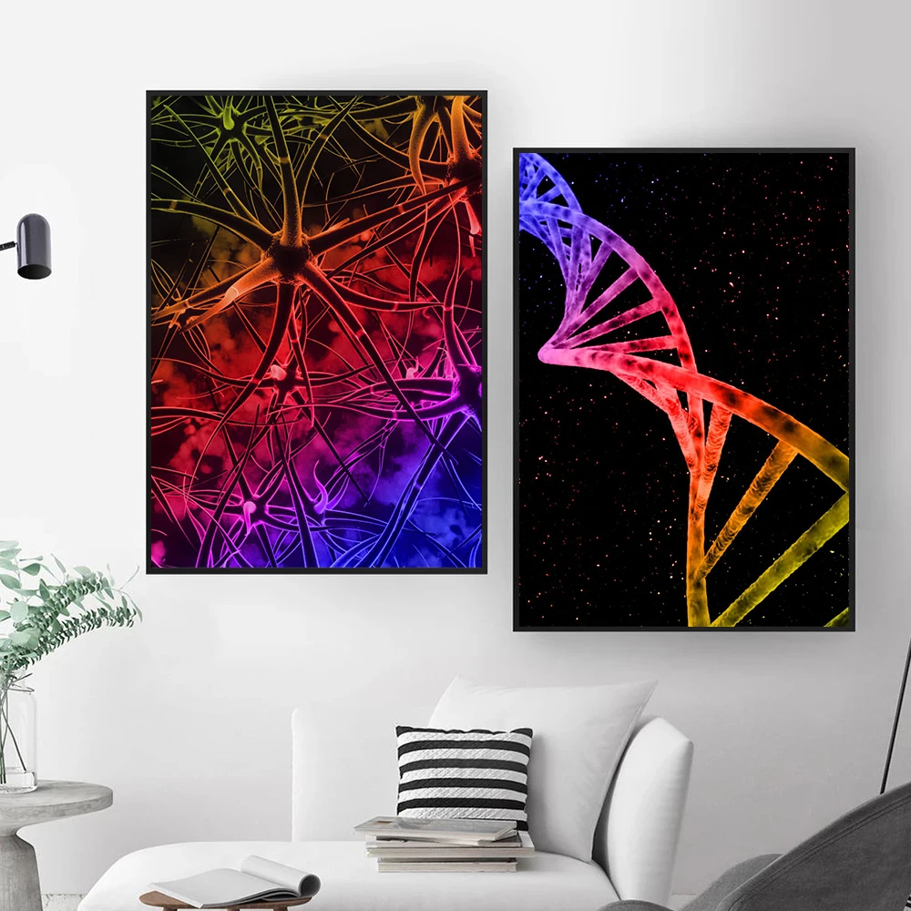 Modern Canvas Painting Nerve Cells DNA Poster and Prints Gene Science Wall Art Picture for Living Room Home Decor