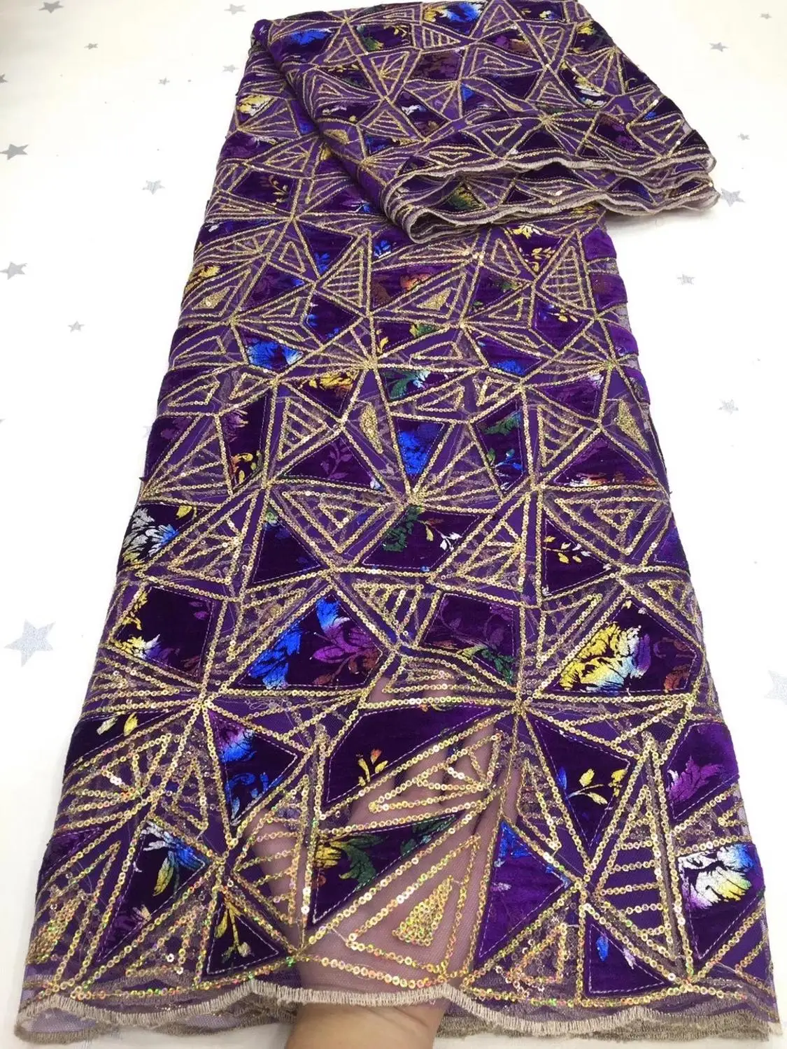 

African Lace Fabric Embroiderey Sequins High Quality Women Embroidered Sequin Lace Fabric TS9663