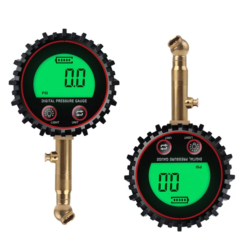 Upgrade Digital Tire Pressure Gauge Air Chuck and Compressor Accessories LCD Display Heavy Duty LED Spotlight 255PSI