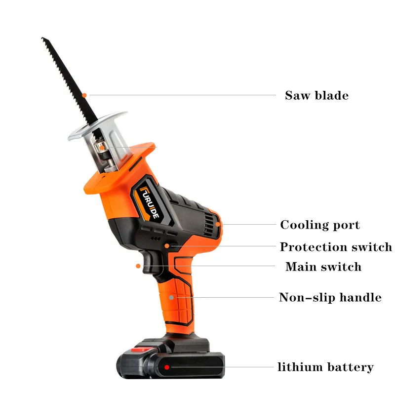 

Lithium Reciprocating Saw Charging Electric Horse Saw Small Household High Power Outdoor Hand-held Wood Saw Tool