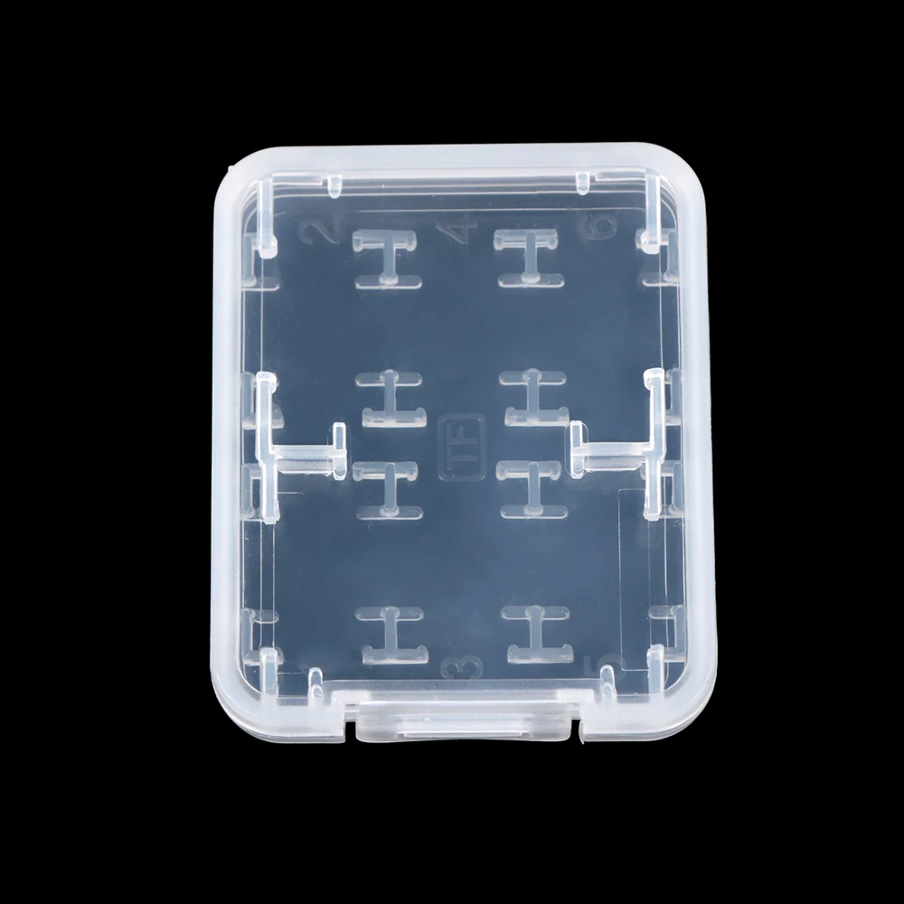 New 8 Slots Micro SD TF SDHC MSPD Memory Card Protecter Box Transparent Storage Case Holder Computer Office Supplies