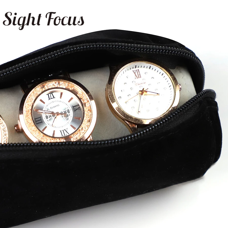 Velvet Watch Roll Organizer Armbanduhr Box La Montre Box Bangle Bracelet Pouch Jewelry Travel Case Watch Holder Storage Bag