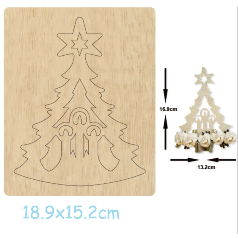 

Christmas Tree/Candle Wooden Mold Xmas Wood Dies For DIY Leather Cloth Paper Craft Fit Common Die Cutting Machines on the Market