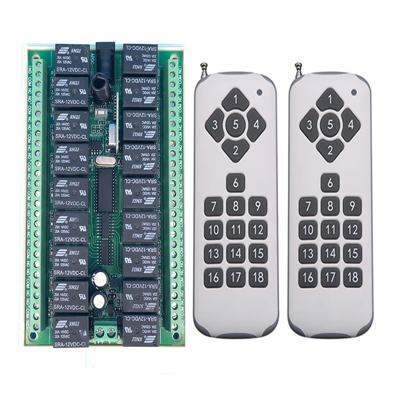 1000M Long Range DC 12V 24V 18CH 18 CH Radio Controller RF Wireless Remote Control Switch System Transmitter  Receiver  433 MHz