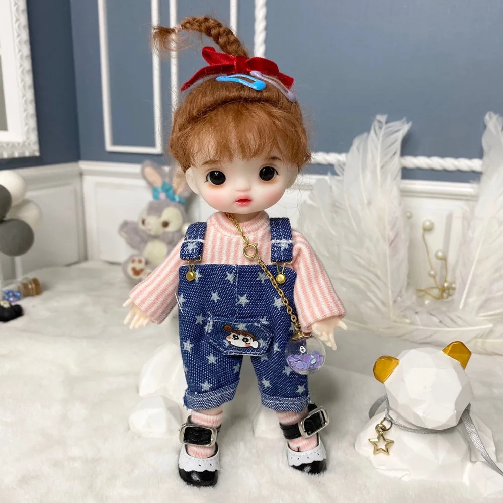 16CM Super Mini Cute Princess Doll 1/8 Scale Hand Make Up BJD OB11 Joints Body Figure Whole Doll With Clothes Toy Gift C1614