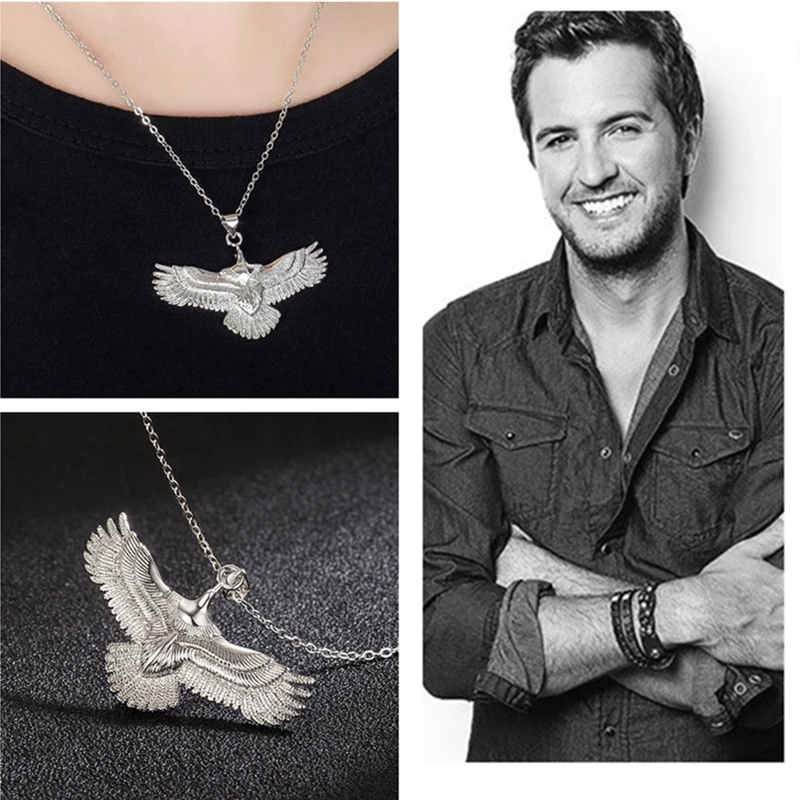 Trendy Silver 925 Chain Necklace For Men Jewelry Popular Animal Eagle Pendant Necklace Male Party Accessories Choker Present Boy