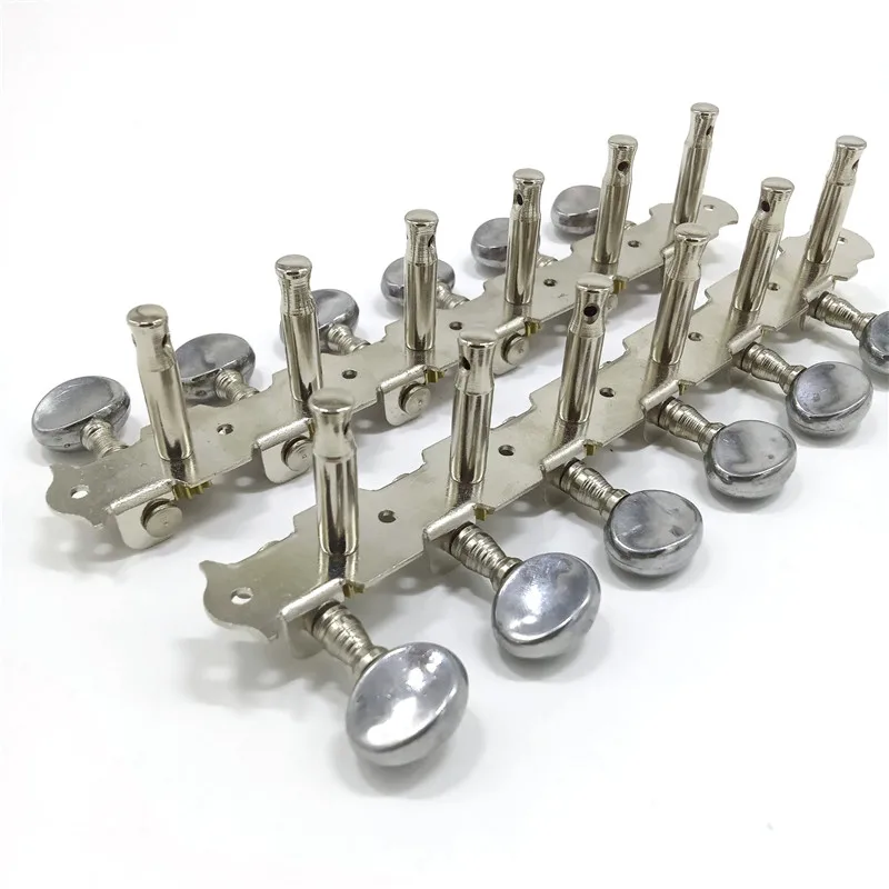 EIN Set 6R6L Chrome String Tuner Tuning Pegs Keys Mechaniken Für 12 Saiten Gitarre Zubehör Teile Mit Runde Taste – Detail 8