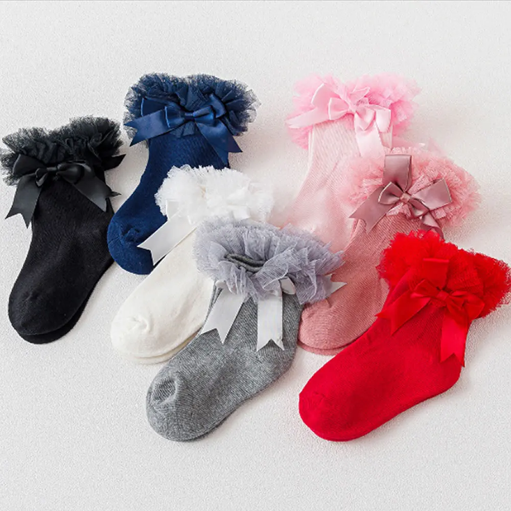 

Toddler Baby sock Girls Princess chaussette fille Socks Bowknot Lace Floral Short Socks Cotton Ruffle Frilly Trim Ankle Socks