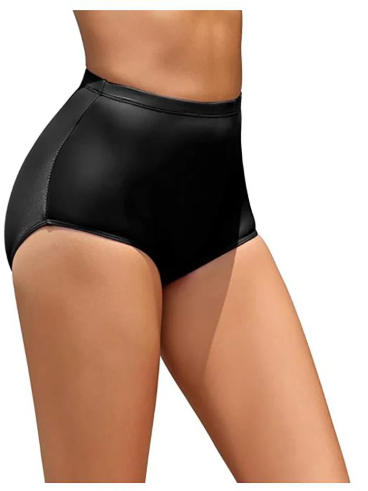 Speerise Adult Cheer Brief Womens Black Mid Waist Jazz Spandex Dance Shorts Ballet Workout Excerise Dance Briefs