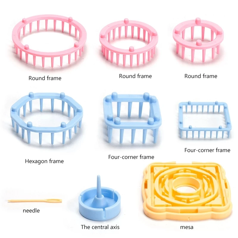 1set Hand Knitting Loom Flower Daisy Pattern Maker Weave Set Wool Yarn Needle Knit Kits Home DIY Craft Tool