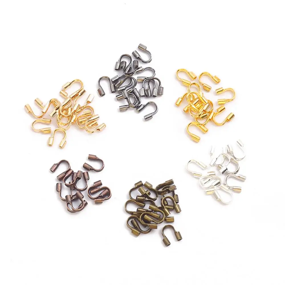 100pcs/lot 4x4mm Wire Protectors Wire Guard Guardian Protectors loops U Shape Accessories Clasps Connector For Jewelry Making