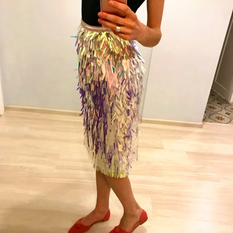 マーウィン-女性のためのスカート,秋,冬,スパンコール,ファッショナブル,膝丈,セクシー,クラブ,クリスマス,新しいコレクション