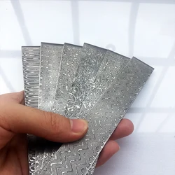 1piece VG10 Sandwich Damascus Steel for DIY Exquisite Knife Making Flat Ground Knife Blade Has Been Heat Treatment 100x30x2.5mm