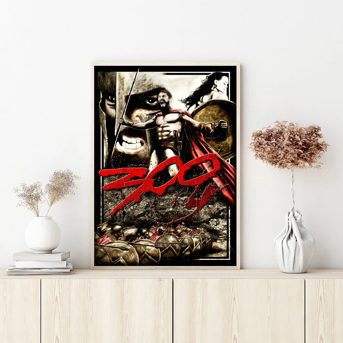 300 Spartans Artwork Alternative Movie Poster Cover Wall Art Canvas Painting Bedroom Living Room Home Decoration (No Frame)